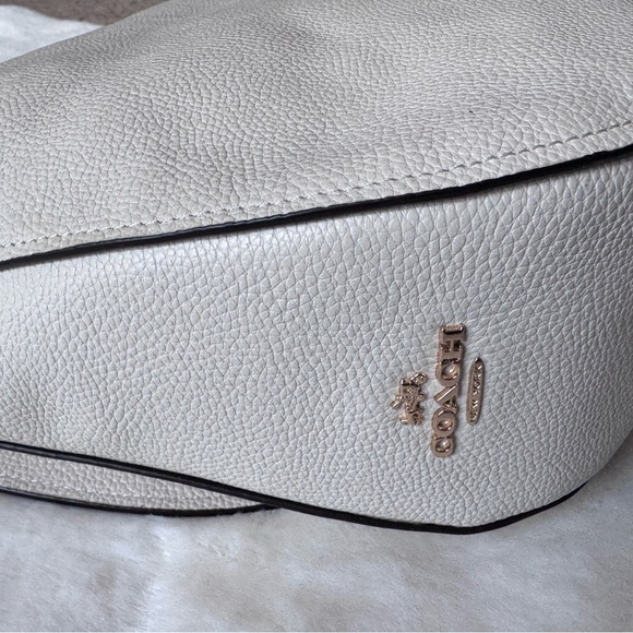 COACH Turnlock Hobo Chalk White Leather Shoulder Bag - Picture 4 of 10